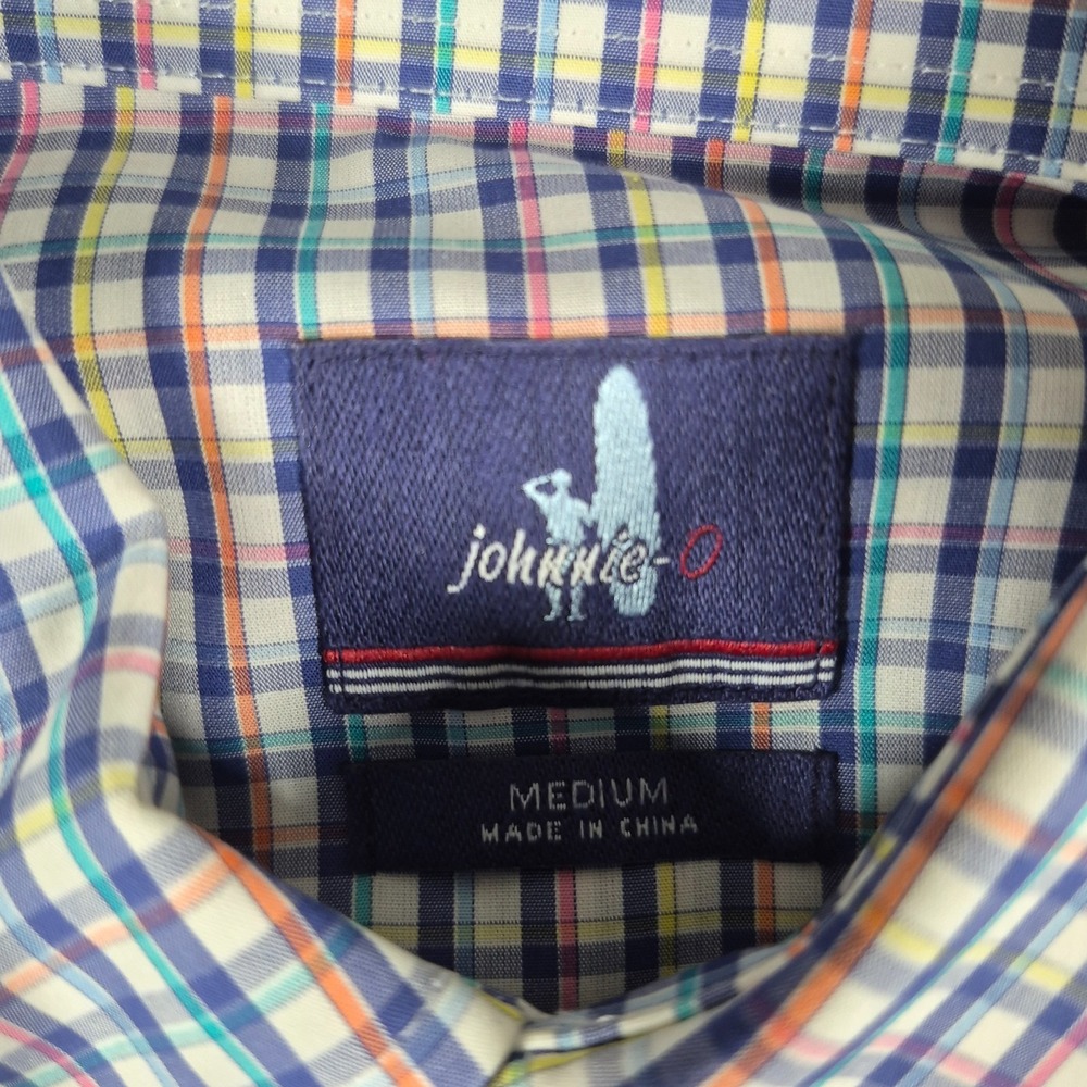 Johnnie O West Coast Prep Button Down Shirt Men's Medium Plaid Comfort NWT - Picture 6 of 9